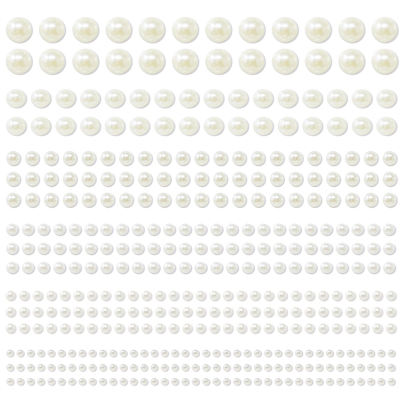 Wrapables 1982pcs Acrylic Pearl Adhesive Stickers in Assorted Sizes for DIY Crafting, Face, Hair, Makeup, Nails